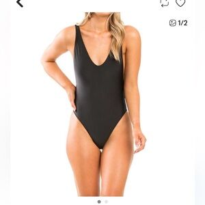 BONDI BATHER Made in Australia Sexy ‘Baywatch Bathing Suit” in Black SIZE LARGE